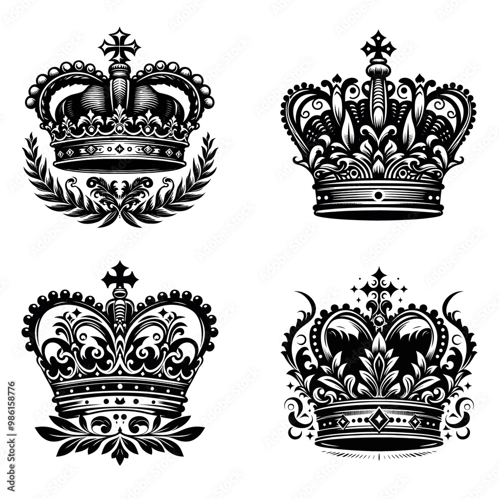 set of crowns vector set of crowns vector