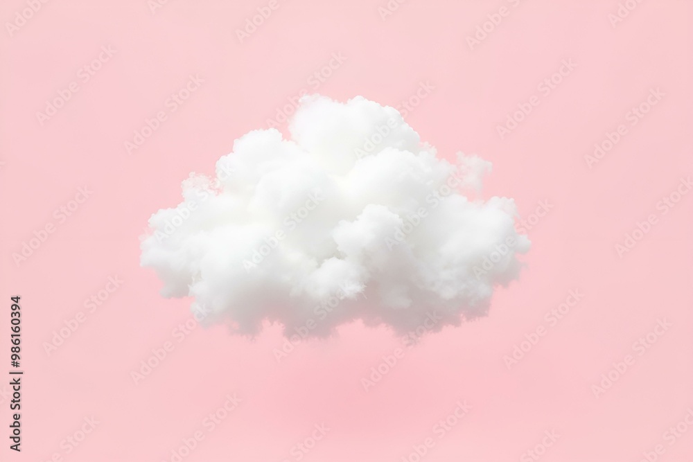 Solitary Cloud on Pink Background