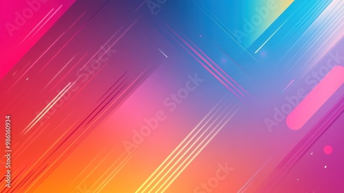 Abstract background with colorful gradient, diagonal lines and subtle dots.