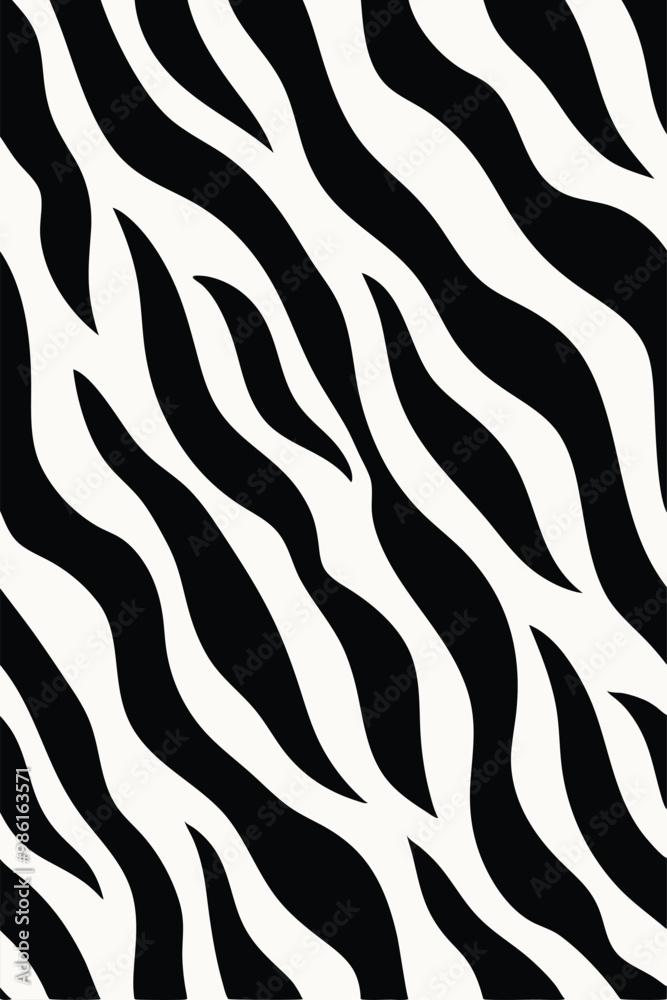 Seamless Zebra Animal Fur Pattern Vector Design. Seamless Zebra Animal Fur Pattern Vector Design.