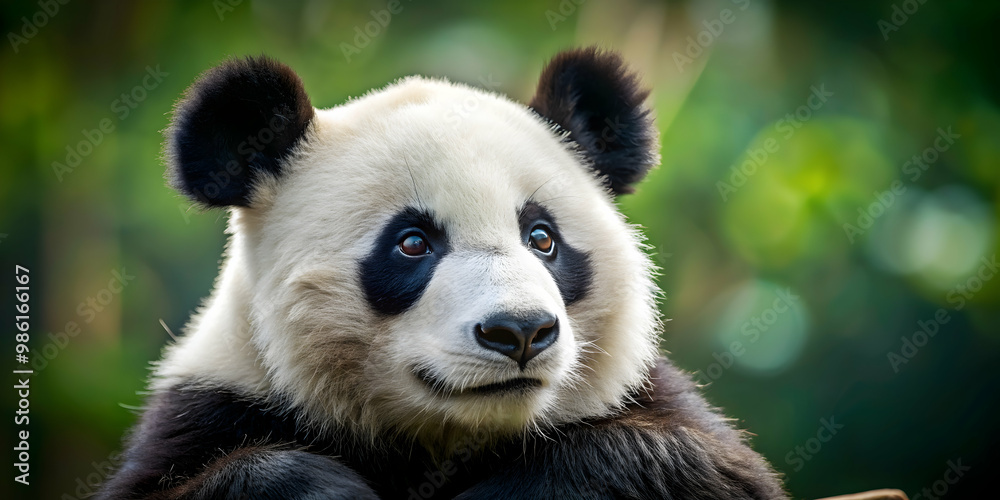 A cute panda deep in thought , contemplative, pensive, intelligent, bamboo, black and white, fur, adorable, wildlife A cute panda deep in thought , contemplative, pensive, intelligent, bamboo, black and white, fur, adorable, wildlife