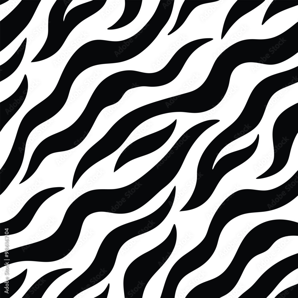 Obraz premium Seamless Zebra Animal Fur Pattern Vector Design.