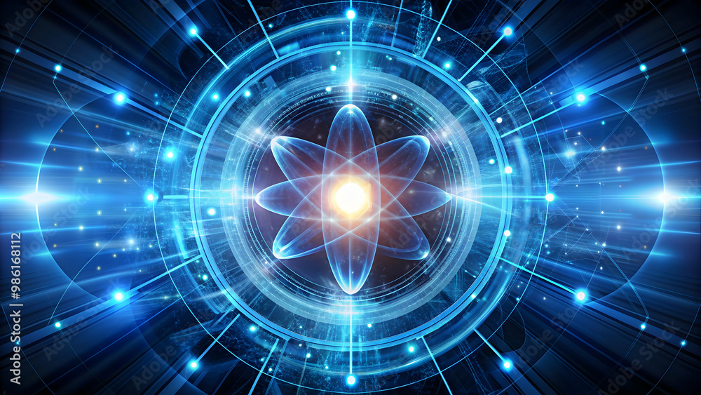 Obraz premium Futuristic technology of quantum-5, quantum, futuristic, tech, digital, innovation, data, advanced