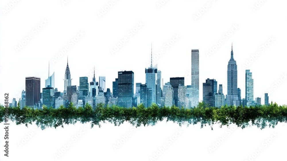 Stunning skyline view showcasing urban architecture against a bright backdrop, symbolizing modern city life and progress Stunning skyline view showcasing urban architecture against a bright backdrop, symbolizing modern city life and progress