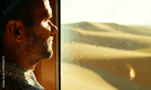 Tunisian Man Reflecting on Life by the Window