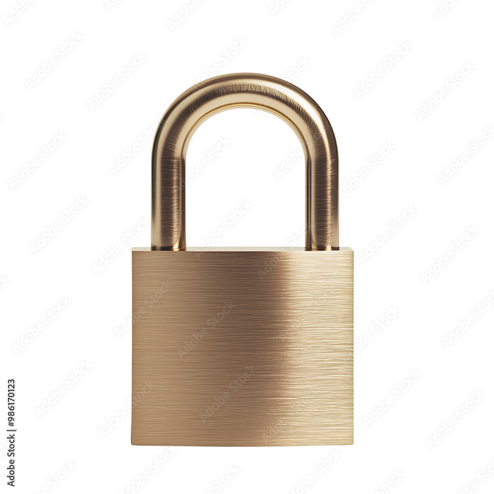 Steel padlock isolated on transparent background Generative Ai. Steel padlock isolated on transparent background Generative Ai.