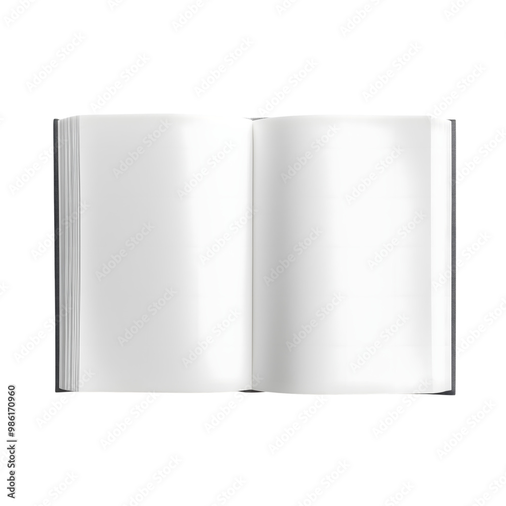 open book with blank isolated on transparent background Generative Ai.