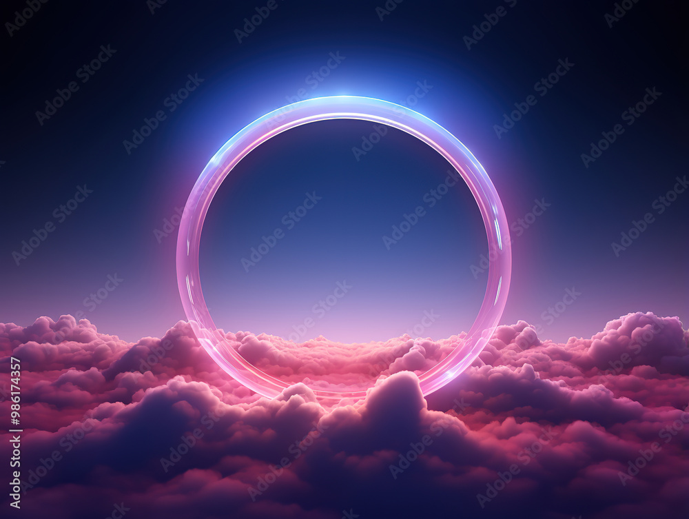Eye catching 3d render abstract geometric background of colorful illuminated cloud