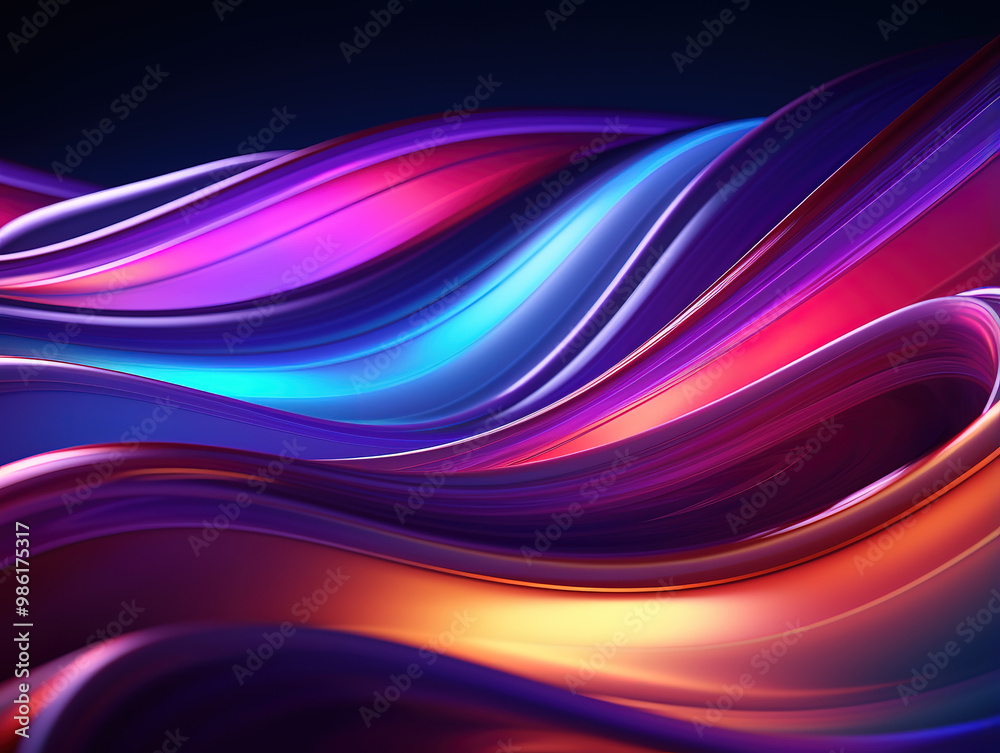 Fototapeta premium Eye catching Neon Colors Swirling Flow