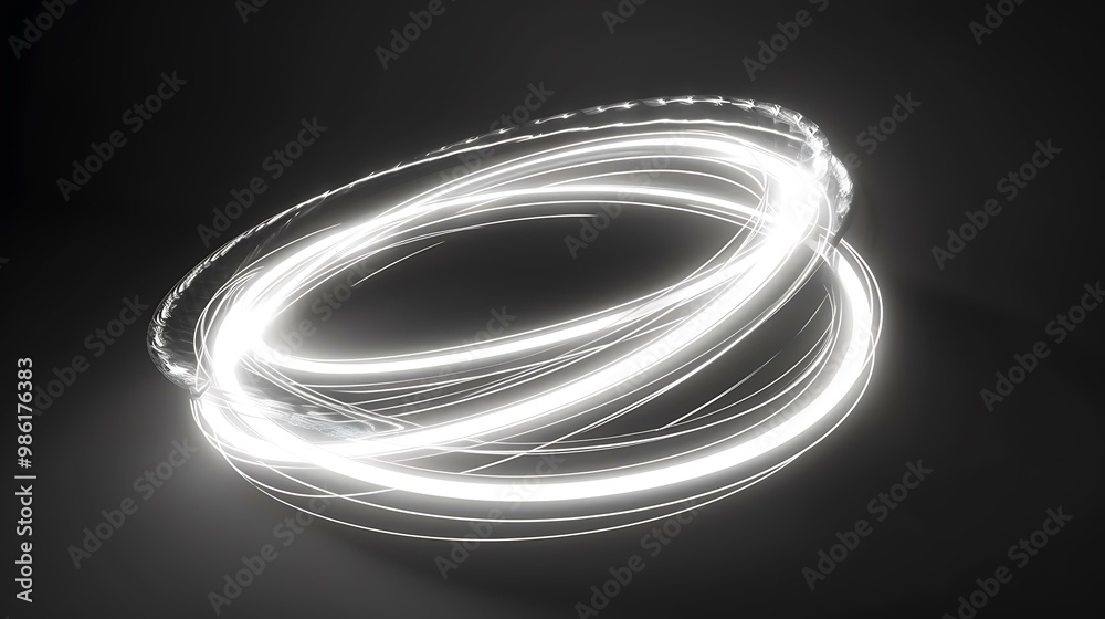 Abstract Circular Light Trails On Black Background Abstract Circular Light Trails On Black Background