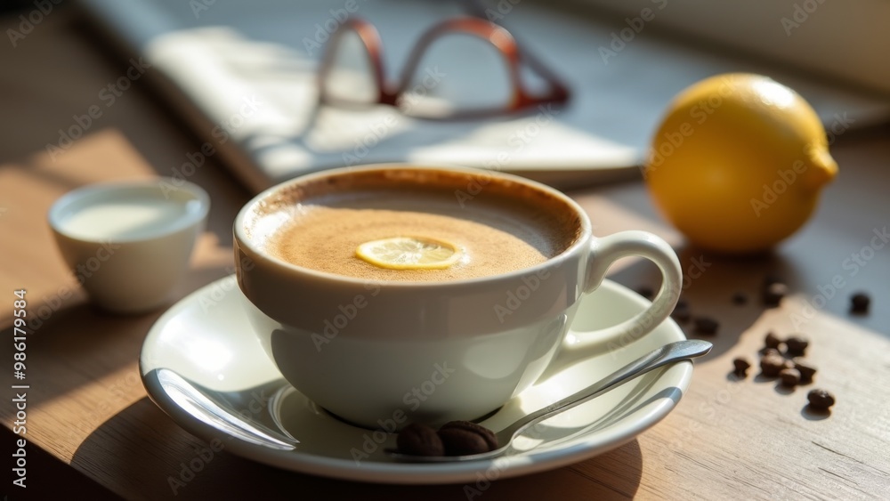 Generative AI, a cup of coffee with a heart shaped pattern on it and a spoon on a saucer next to a cup of coffee, morning, a stock photo, art photography
Generative AI, a cup of coffee with a heart shaped pattern on it and a spoon on a saucer next to a cup of coffee, morning, a stock photo, art photography