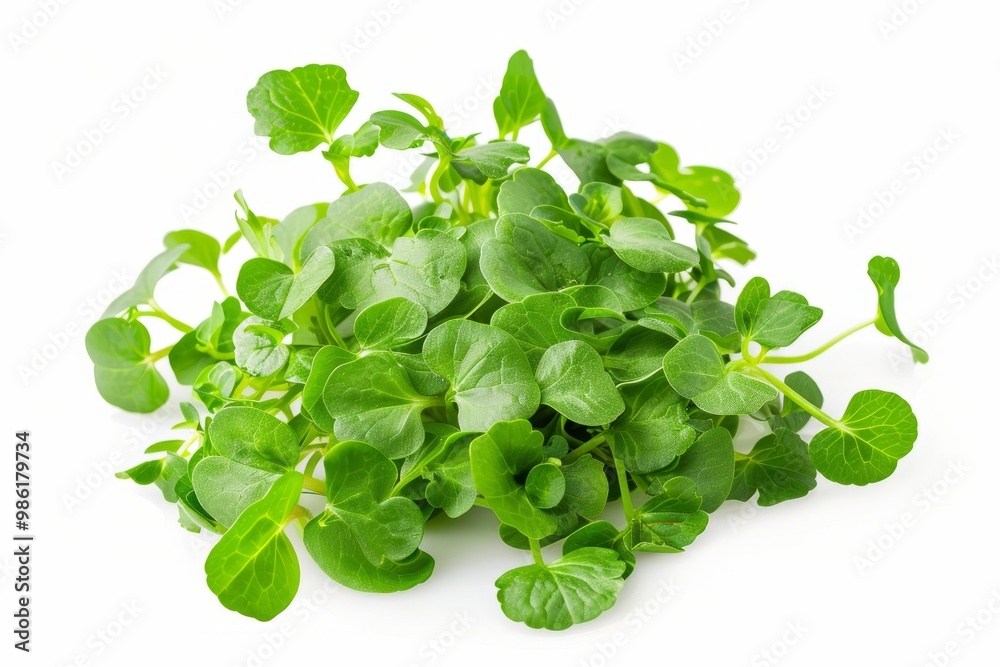 A fresh Watercress isolated on white A fresh Watercress isolated on white