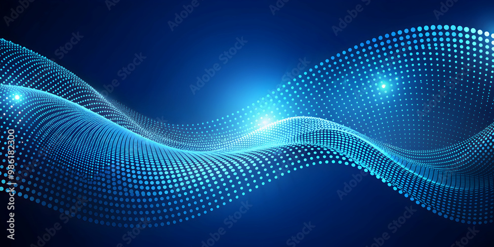 Abstract blue background wave of dots and weave lines, Abstract, blue, background, wave, dots, weave, lines, pattern, design Abstract blue background wave of dots and weave lines, Abstract, blue, background, wave, dots, weave, lines, pattern, design