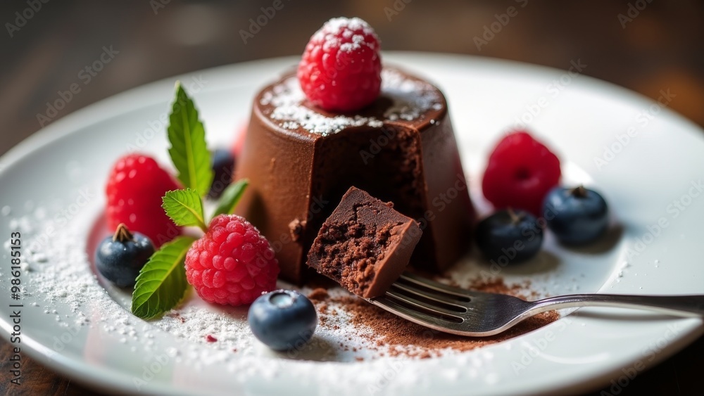 Generative AI, a chocolate cake with berries and powdered sugar on a plate with a spoon and a spoonful of sugar, professional food photography, a stock photo, rococo
Generative AI, a chocolate cake with berries and powdered sugar on a plate with a spoon and a spoonful of sugar, professional food photography, a stock photo, rococo