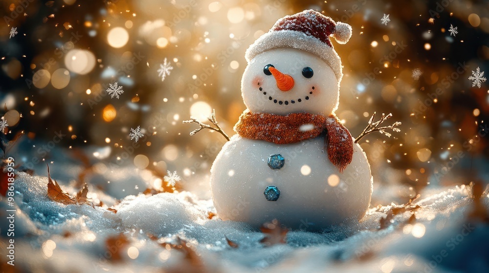 whimsical 3d snowman character with expressive features intricate ice crystal details surrounded by swirling snowflakes and magical winter atmosphere playful holiday scene whimsical 3d snowman character with expressive features intricate ice crystal details surrounded by swirling snowflakes and magical winter atmosphere playful holiday scene