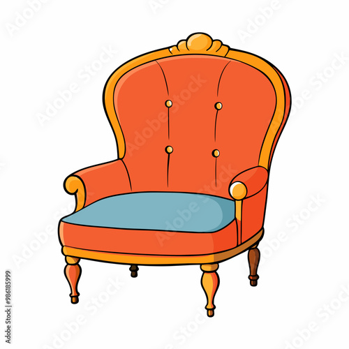 Upholstered Furniture Vector Illustration on White Background - SVG, Cricut, Clipart & Graphic Element for Design Projects