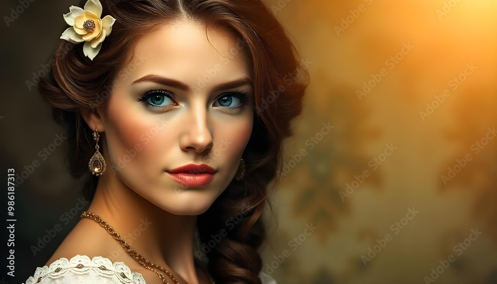 portrait of a woman with brown hair and blue eyes portrait of a woman with brown hair and blue eyes