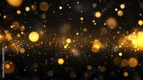 yellow glow particle abstract bokeh background transparent background