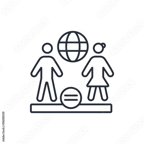 gender equality icon. vector.Editable stroke.linear style sign for use web design,logo.Symbol illustration.