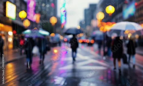 Wallpaper Mural People bustling through the city, captured in a time-lapse Torontodigital.ca