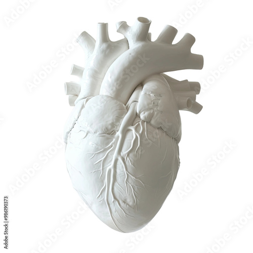 human heart anatomy isolated on white background