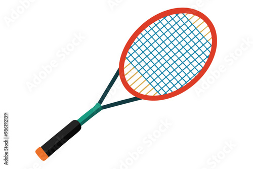 Badminton racket, illustration on white background.