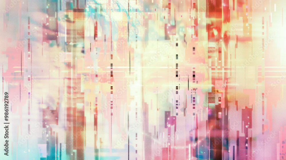 Fototapeta premium Abstract, colorful, digital, glitch, pixelated, background, unique, vibrant, geometric, patterns, concept