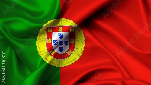  portugal flags, 3 d illustration
