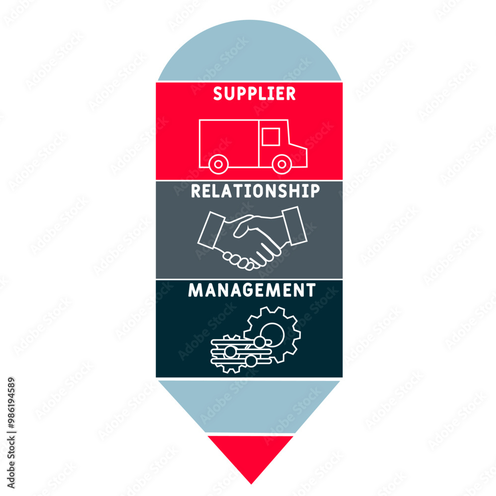 SRM - supplier relationship management acronym. business concept background. vector illustration concept with keywords and icons. lettering illustration with icons for web banner, flyer, landing SRM - supplier relationship management acronym. business concept background. vector illustration concept with keywords and icons. lettering illustration with icons for web banner, flyer, landing