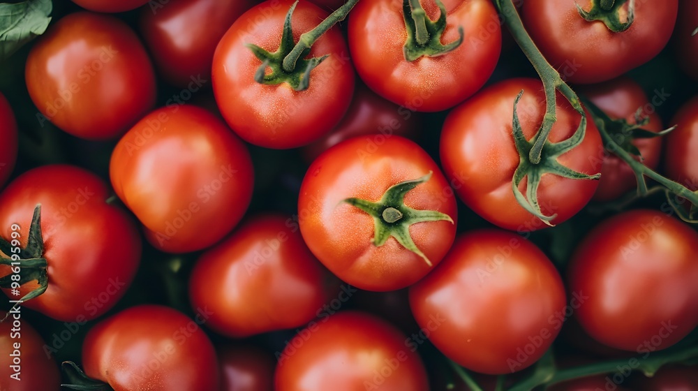 Photo shot of several tomatoes tightly packed in a frame Photo shot of several tomatoes tightly packed in a frame