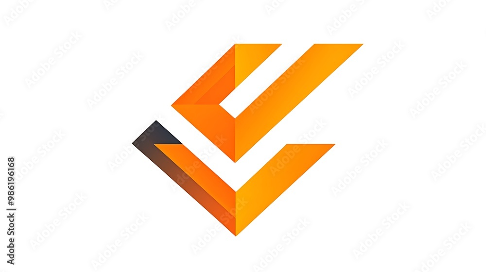 An abstract logo design where orange and black hues combine in perfect geometric harmony. An abstract logo design where orange and black hues combine in perfect geometric harmony.