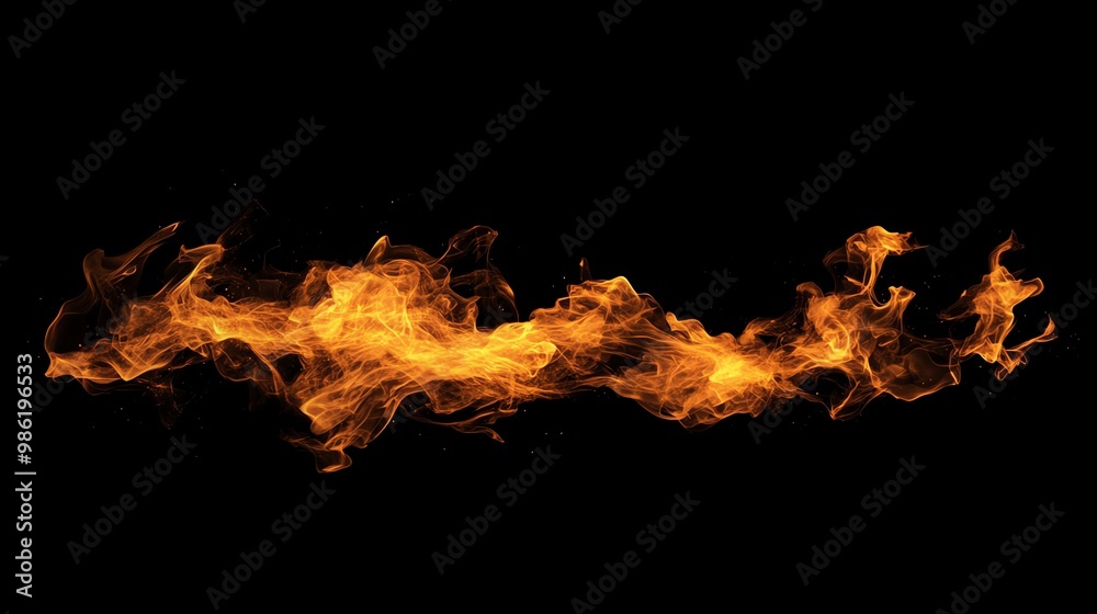 Obraz premium Dynamic flame movement captured in stunning detail, showcasing vibrant colors against a dark background for dramatic effect.