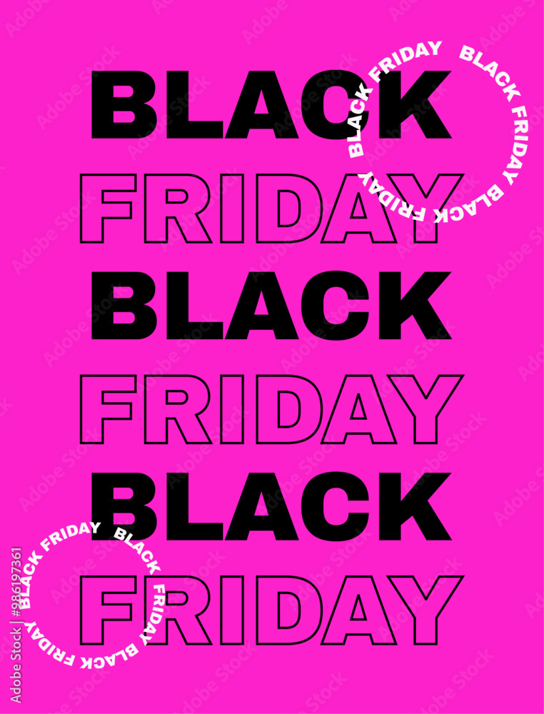Black Friday sale. Social media post template with typography. Modern vector template for Black Friday sales banner or ad advert. Black Friday sale. Social media post template with typography. Modern vector template for Black Friday sales banner or ad advert.