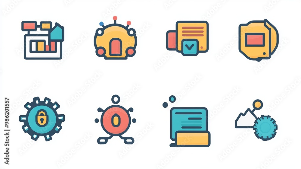 These are icons for DevOps, which is about how software is built and managed. They show different stages like planning, coding, building, testing, releasing, and operating software. You can easily cha These are icons for DevOps, which is about how software is built and managed. They show different stages like planning, coding, building, testing, releasing, and operating software. You can easily cha