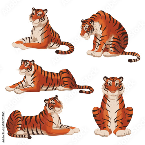 Tiger Cartoon Character Set 2d Tiger character for moral story animation and the character best