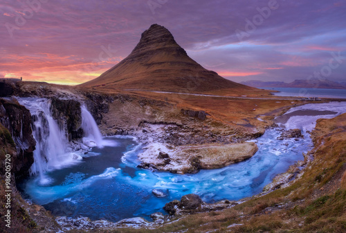 Northern lights at Mount Kirkjufell, Iceland