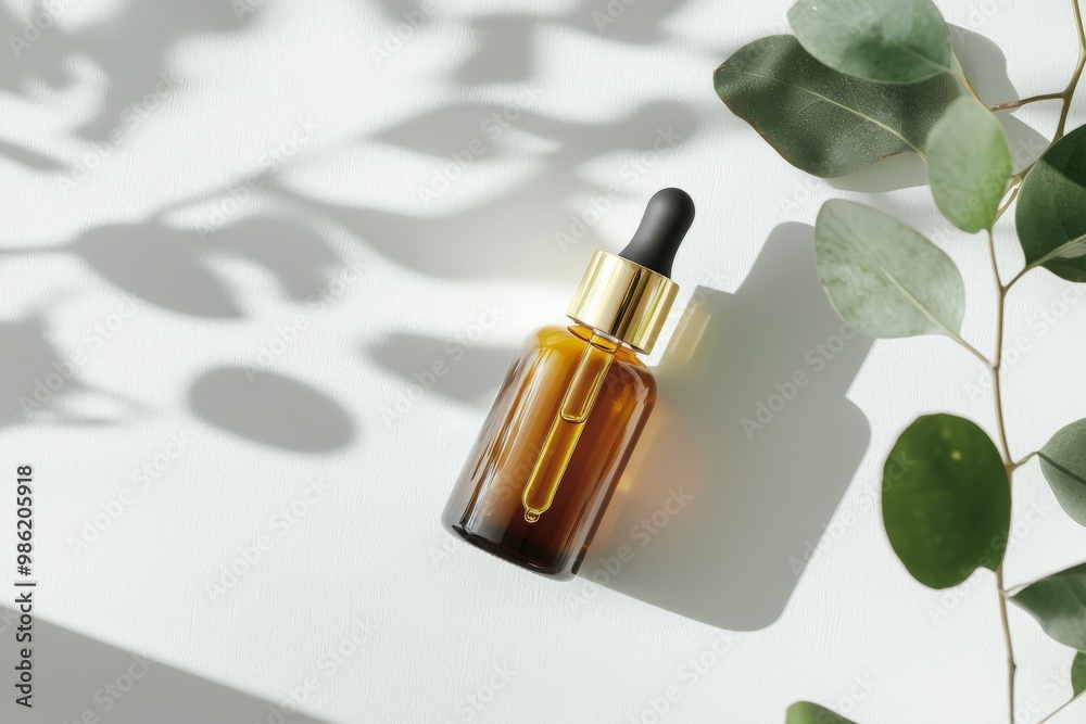 Skincare serum on white background, elegant packaging Skincare serum on white background, elegant packaging