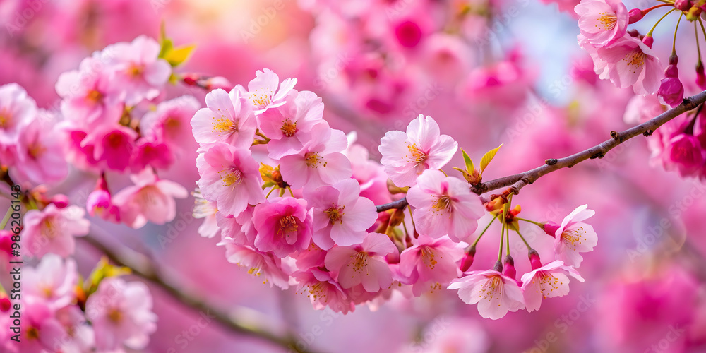 Close-up of pink sakura blossoms in full bloom, sakura, pink, flowers, blooming, close-up, petals, nature, spring Close-up of pink sakura blossoms in full bloom, sakura, pink, flowers, blooming, close-up, petals, nature, spring
