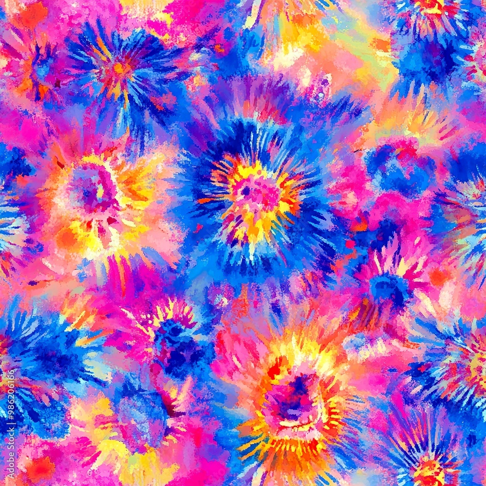 A colorful background with a pattern of flowers and the word star on it abstract colourful tie-dye seamless pattern A colorful background with a pattern of flowers and the word star on it abstract colourful tie-dye seamless pattern