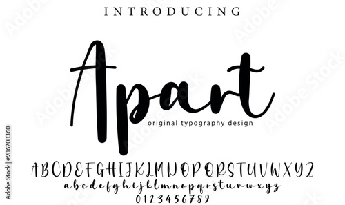 Apart Font Stylish brush painted an uppercase vector letters, alphabet, typeface