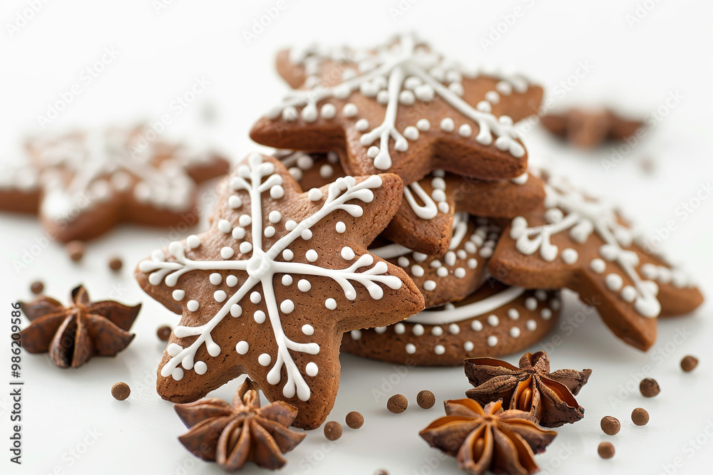 Gingerbread cookies with icing decoration Gingerbread cookies with icing decoration