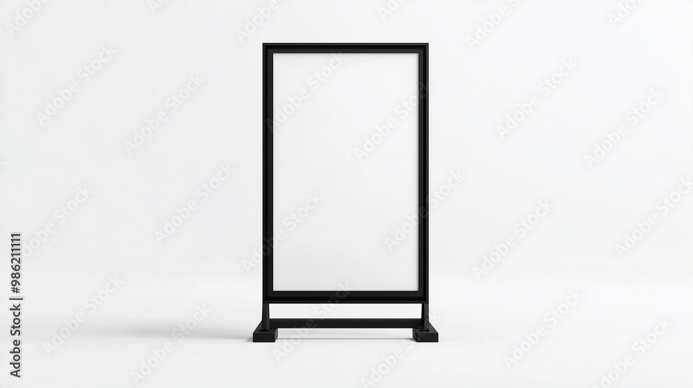 Billboard in Black Metal Frame Isolated on White Background: Versatile Advertising Space for Custom Messaging, Promotions, Branding Opportunities - Ideal for Marketing and Visual Communication Needs. Billboard in Black Metal Frame Isolated on White Background: Versatile Advertising Space for Custom Messaging, Promotions, Branding Opportunities - Ideal for Marketing and Visual Communication Needs.