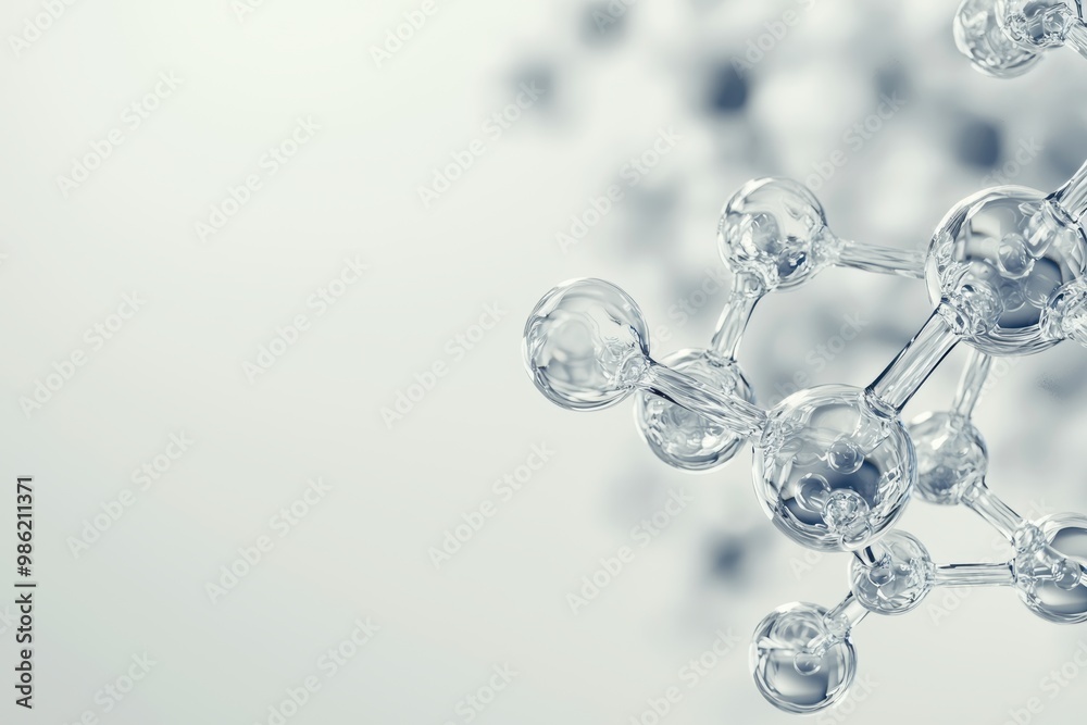 Abstract glass molecular structure on light gray color background. Futuristic technology wallpaper. Science or medical banner Abstract glass molecular structure on light gray color background. Futuristic technology wallpaper. Science or medical banner