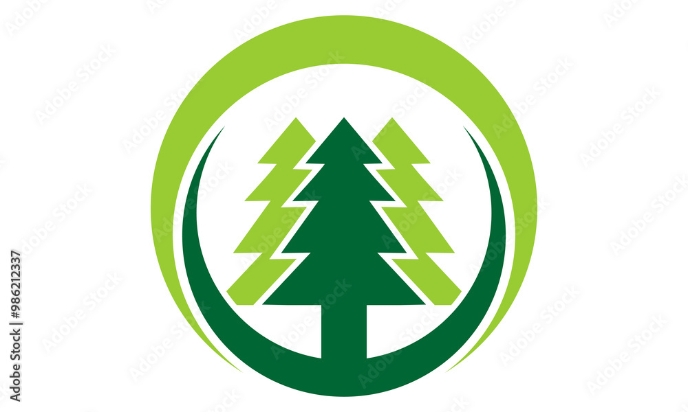 Obraz premium pine tree vector logo icon