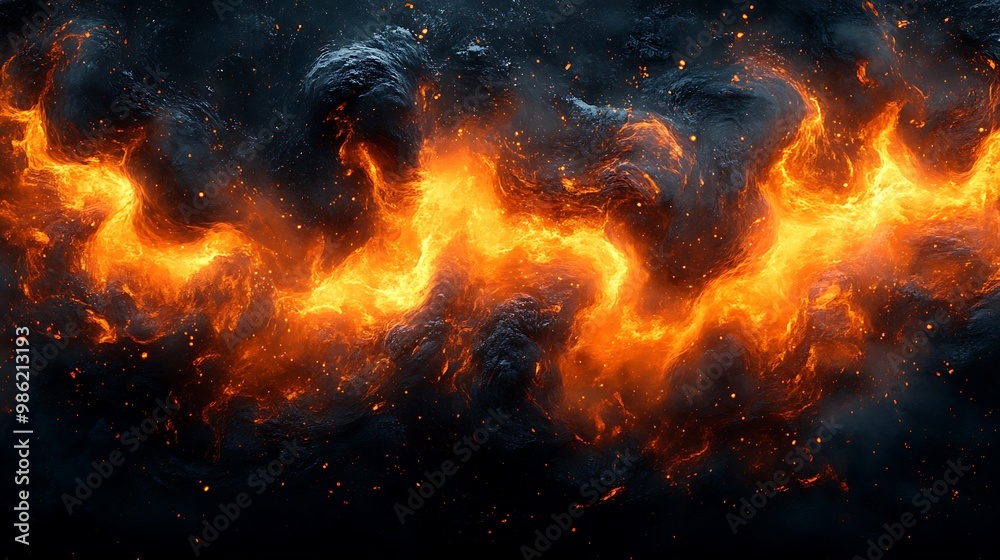 Abstract fire and smoke background with dark gray and orange hues. Abstract fire and smoke background with dark gray and orange hues.