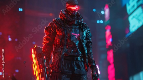 Futuristic Sci-Fi Character with Glow Effects