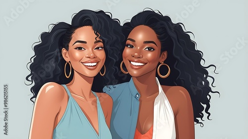 Happy black woman illustration