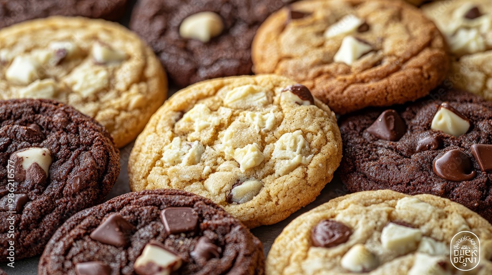 A close-up of various cookies A close-up of various cookies