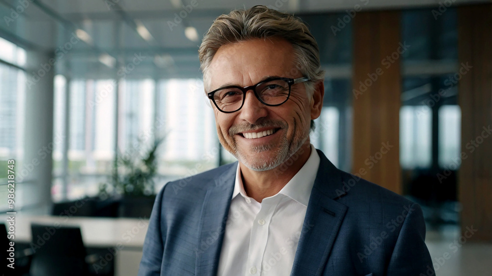 Successful Senior Businessman and woman Consultant Smiling in Modern Office Building Successful Senior Businessman and woman Consultant Smiling in Modern Office Building