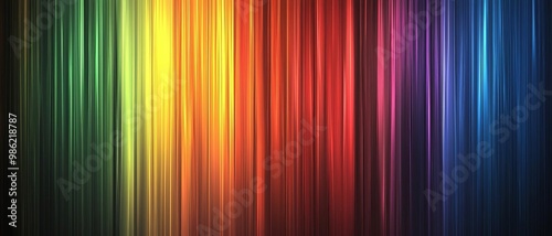 A rainbow gradient background with each color in the spectrum